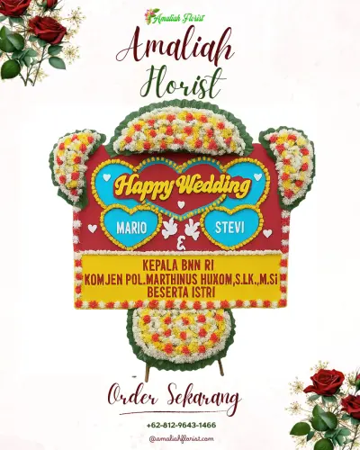 Karangan Papan Bunga Pernikahan di Menoreh